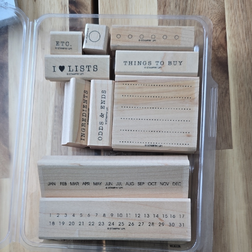 Stampin' Up! Wooden Stamp Set - Natural and Black